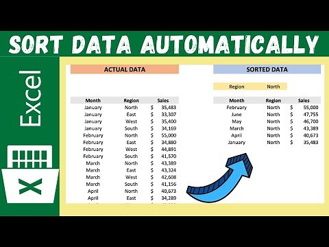Excel Tutorial to Sort Data Automatically using a Function