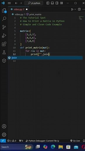 How to Print a Matrix in Python #coding #programming