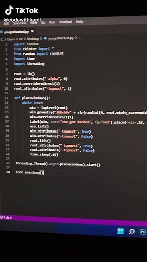 Simple Python Program for Hacking | Codewithkapil