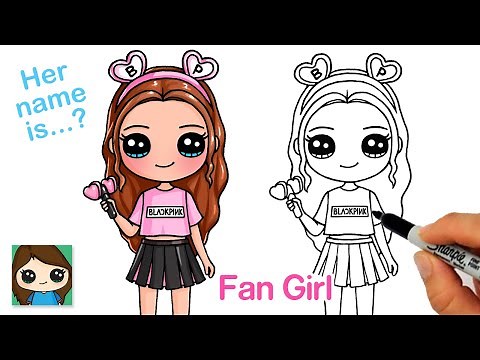 How to Draw a BlackPink Fan Cute Girl 🤩