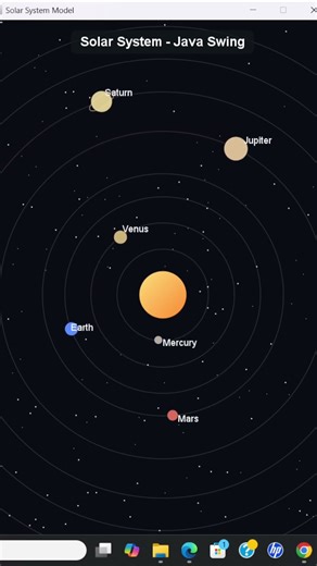 Solar System in Java Swing 🌞 | Planet Orbit Animation #shorts