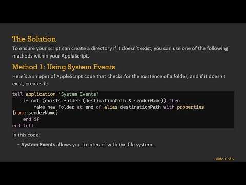 Creating a Directory with AppleScript If It Doesn't Exist