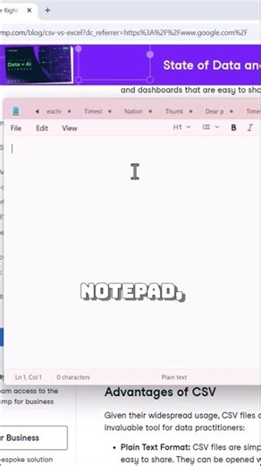 Creating a CSV File in Notepad: A Quick Guide #shorts