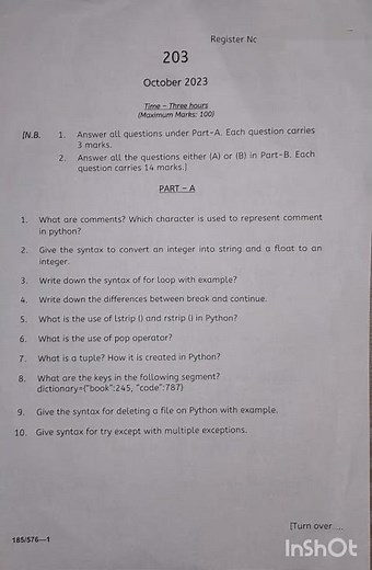 Diploma 5semester question paper python programming cse #diploma #computerscience #cse