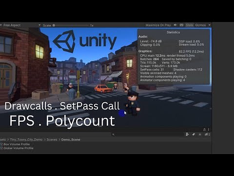 Unity Statistics Window : FPS , Scene Polycount , Batching , Drawcall & SetPass Call in Unity