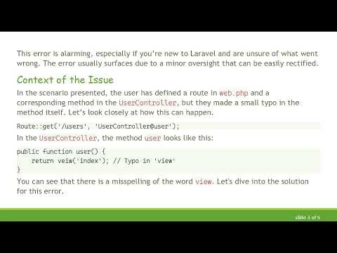 Resolving the Call to undefined function Error in Laravel: Fixing veiw to view
