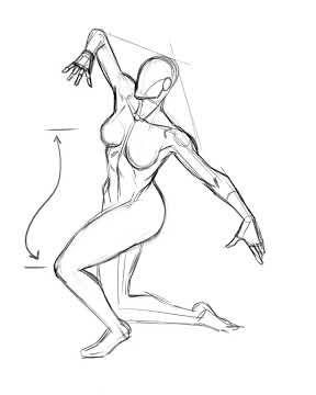 Drawing a Female Pose in a Defense Position #figuredrawing #drawinglessons #drawingtutorial #pose