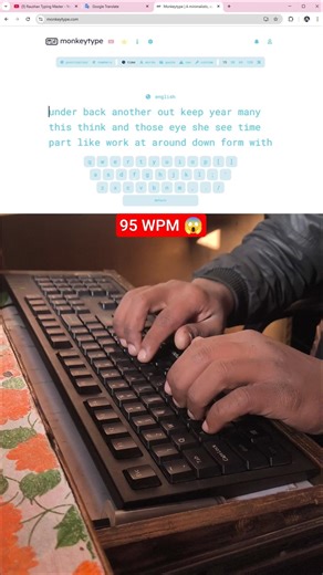 95 WPM Typing Challenge 🖥️ Can You Beat This? #fasttyping #95wpm #shorts #asmr #raushantypingmaster