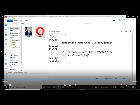 Tutorial Dasar Html - Cara Memasukan Gambar Pada HTML, notepad