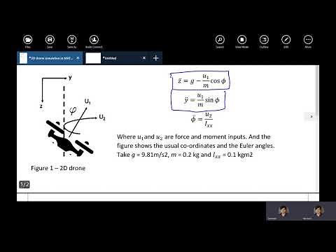 Dynamic simulation of 2D drone model in MATLAB Simulink