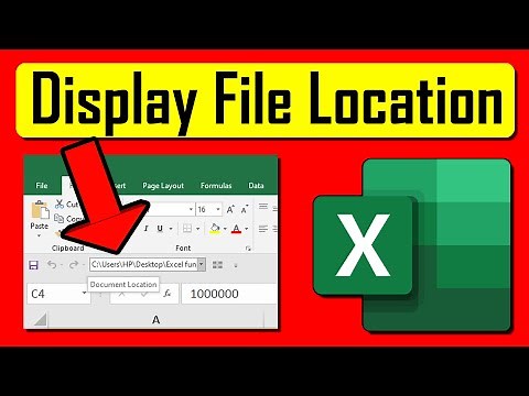 How to Display The File Path of Your Excel File