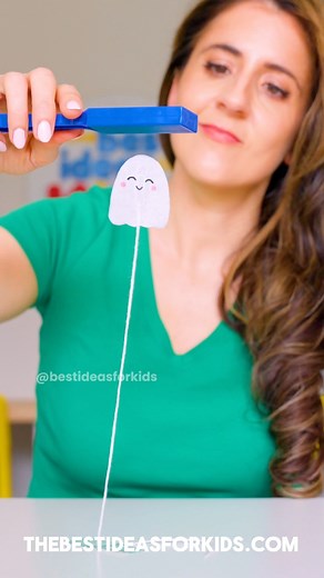 FLOATING GHOST 👻😮This simple science experiment is so amazingly cool! 😎 Follow me @bestideasforkids for more fun activities for kids! 👻I love that you only need a few things to do it too.Here’s what you need:- Paper clip- String- Tissue paper- Tape- Markers to decorate your ghost - Magnet wand 🧲 (or another really strong magnet 🧲 needs to be strong enough to create the force to hold the paper clip up)How to do it:Tie the string around the paper clip and then glue inside the tissue paper gh