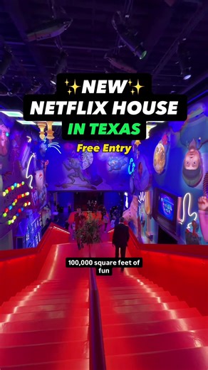 FIRST LOOK: NEW NETFLIX HOUSE IN TEXAS! The @NetflixHouse is free to enter, and every turn makes it feel like you’ve stepped into your favorite shows. Snap photos, enjoy treats and drinks at the Netflix Bites cafe, and shop exclusive merch. 🎟️ Ticketed experiences range $10-39 and rotate throughout the year. IMMERSIVE EXPERIENCES: ✨ Squid Game: The Trials – Survival challenge ✨ Stranger Things: Escape the Dark 🎮 Netflix RePLAY – themed arcade games 📍 Galleria Dallas It’s definitely worth visi
