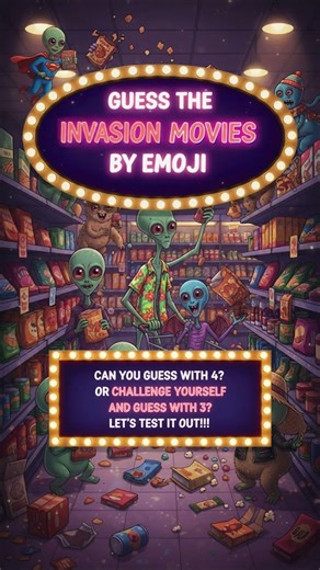 GUESS 3 ALIEN INVASION MOVIES BY EMOJI! 👽🎬Can you do it with 4... or 3? #Shorts