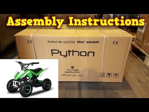 Mini Quad 50cc Unboxing - Full Assembly Instructions - Python from Nitro Motors