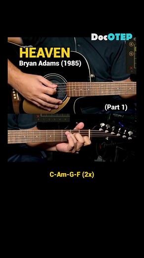 234K views · 4.6K reactions | Heaven - Bryan Adams (Guitar Chords Tutorial with Lyrics) part 1 SHORTS REELS | Doc OTEP Studio | Facebook