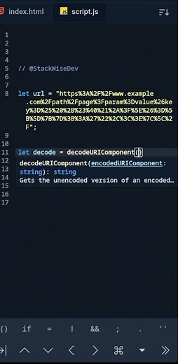 decodeURIComponent Method in JavaScript | Clean URL | URL Tips and Tricks