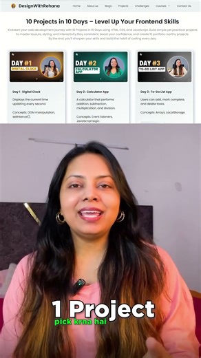 Build 10 Projects in 10 Days using HTML, CSS & JS!! #frontenddeveloper #frontendprojects #ytshorts