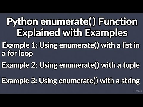 Python for loop and enumerate() Function with 10+Examples & Code | Lists, Tuples, Strings Tutorial"