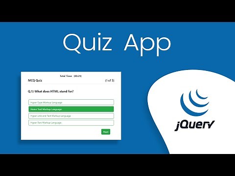 How to Create a Quiz App with Timer using HTML CSS , JavaScript & Jquery | Quiz Web App using Jquery