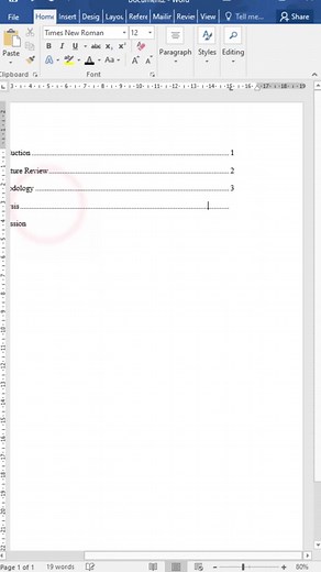 Table of Contents dots #mswordtips #viral #mswordtutorial