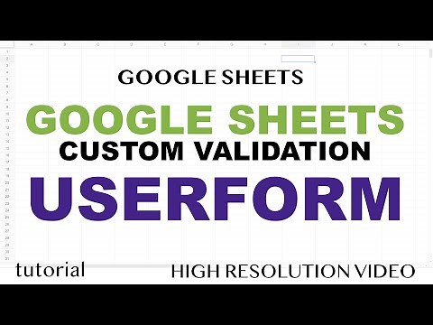 Google Sheets Userform - Custom Form Validation