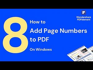 How to Add Page Numbers to PDF on Windows | PDFelement 8
