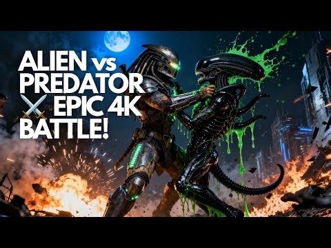 **"ALIEN vs PREDATOR — Epic 4K HD Wallpaper | Ultimate Sci-Fi Battle Background!"**