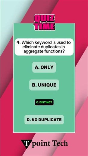 SQL MCQs | SQL Practice Questions & Answers | Tpoint Tech #sqlpracticequestions #sql #mcq