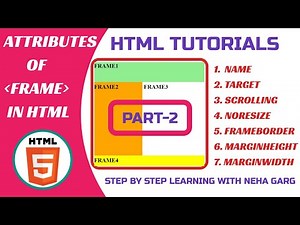 HTML Tutorials || How to Create Frames In HTML || Attributes of Frame Tag || HTML Frames || Part-2