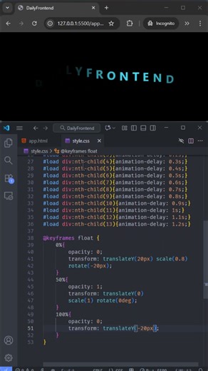 Daily Frontend Animated Text | Cool CSS Loader ✨