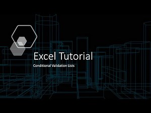 Excel Tutorials - Conditional Drop-Down Validation Lists