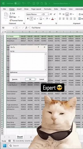How to Remove Blank Rows in Excel Fast| Clean Data Quickly #excel #shorts