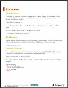 Word Macro Examples & VBA Tutorial