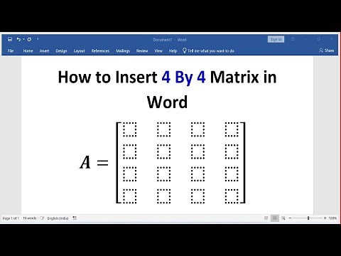 How to Insert 4 By 4 Matrix in Word
