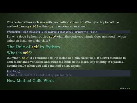 Understanding Python's self Parameter: Why Class Method Calls Require It
