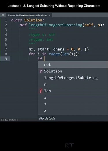 Leetcode 3. Longest Substring Without Repeating Characters in Python | Python Leetcode | Tutorial