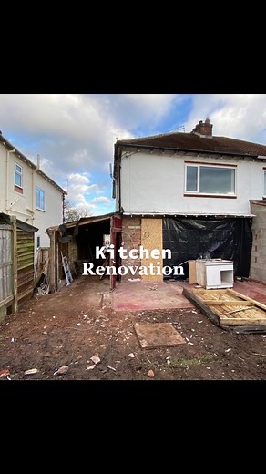 Our kitchen renovation 🖤 #fyp #homereno #renovation #diyproject #kitchenextension #ukreno #1930s #homeproject #diyhack #viral #beforeandafter