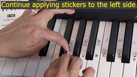 QMG Piano Stickers for 49/61/ 76/88 Key Keyboards – Transparent and Removable; Made in USA