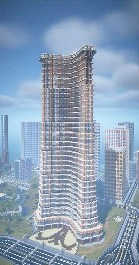 Building a Modern Skyscraper Hotel in Minecraft! #minecraftbuild