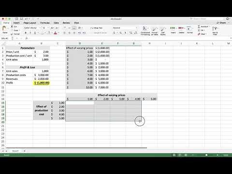 How to perform simple one and two way Sensitivity Analyses using Data Tables in Excel