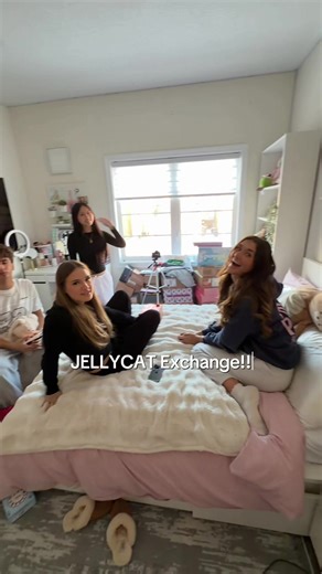 Your sign to host a jellycat exchange and enjoy the holidays with your friends and loved ones!! @PINK PALM PUFF @user98440230932 @mark @Victoria #fyp #haul #jellycatexchange #friendsmas #christmas