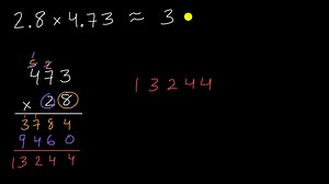 Multiplying decimals using estimation
