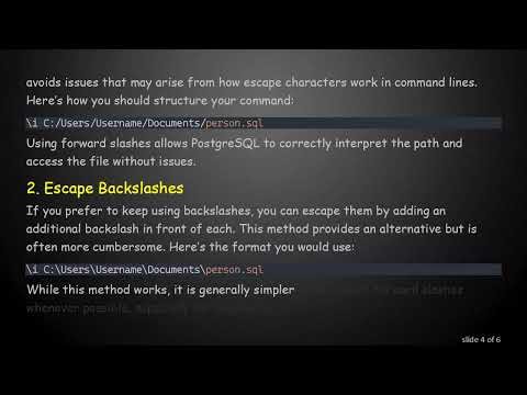 Mastering the \\i Command in SQL-Shell: A Beginner's Guide to Handling File Issues in PostgreSQL