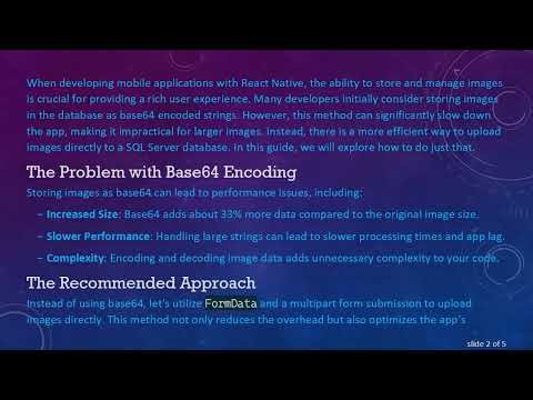 How to Insert Images into SQL Server Using React Native