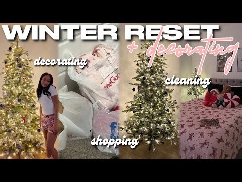 COZY WINTER RESET + DECORATING FOR CHRISTMAS | vlogmas day 5🎄! | shopping, cleaning, decorating, etc