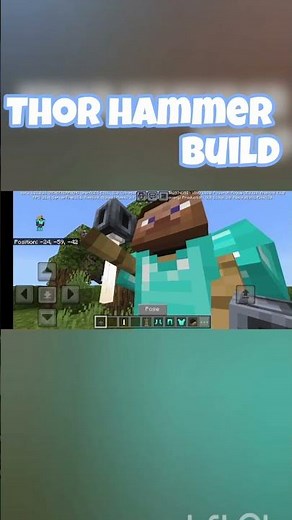 How to build Thor hammer with man toturial #minecraft #minecraftmeme #gaming #games #technoblade