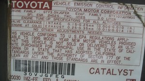 Toyota Camry 1997-2011 VIN Decoder