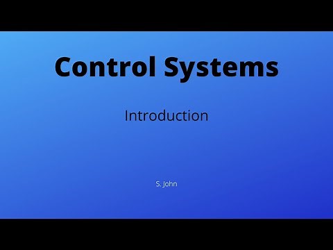 Introduction to Control Systems - Lecture 1