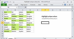 Highlight unique values
